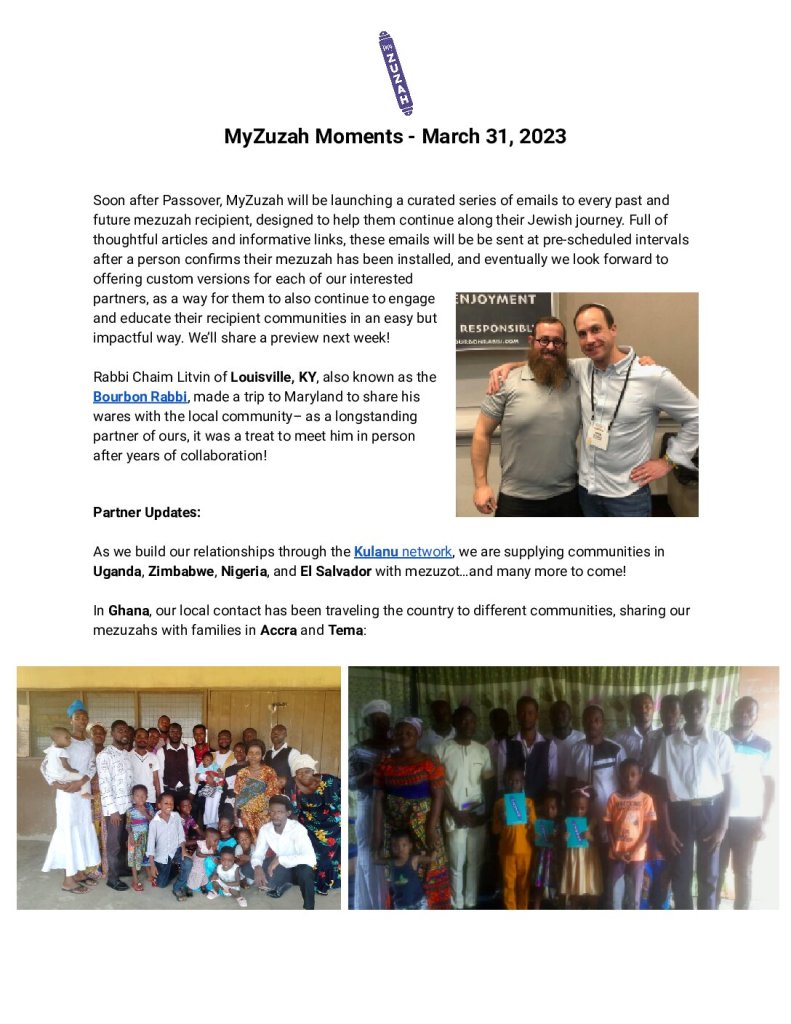 thumbnail of MyZuzah Moments – March 31, 2023